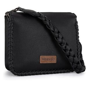 Wrangler Women’s Black Shoulder Bag/Crossbody Purse with Woven Strap | NEW/NWT🖤